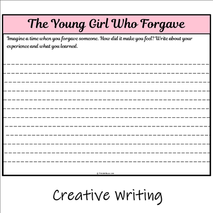 The Young Girl Who Forgave | Main Idea and Supporting Details Reading Passage and Questions