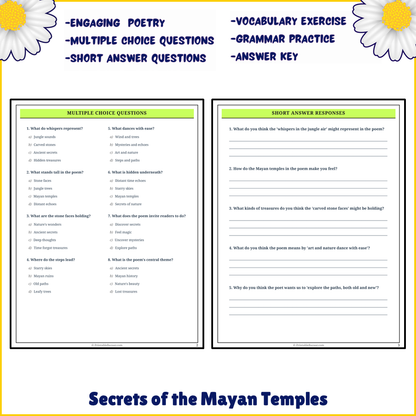 Secrets of the Mayan Temples | Poem Grammar Worksheet Printable Activity