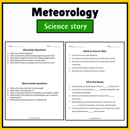 Meteorology | Science Story Reading Comprehension Activity