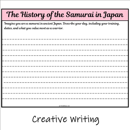 The History of the Samurai in Japan | Main Idea and Supporting Details Reading Passage and Questions