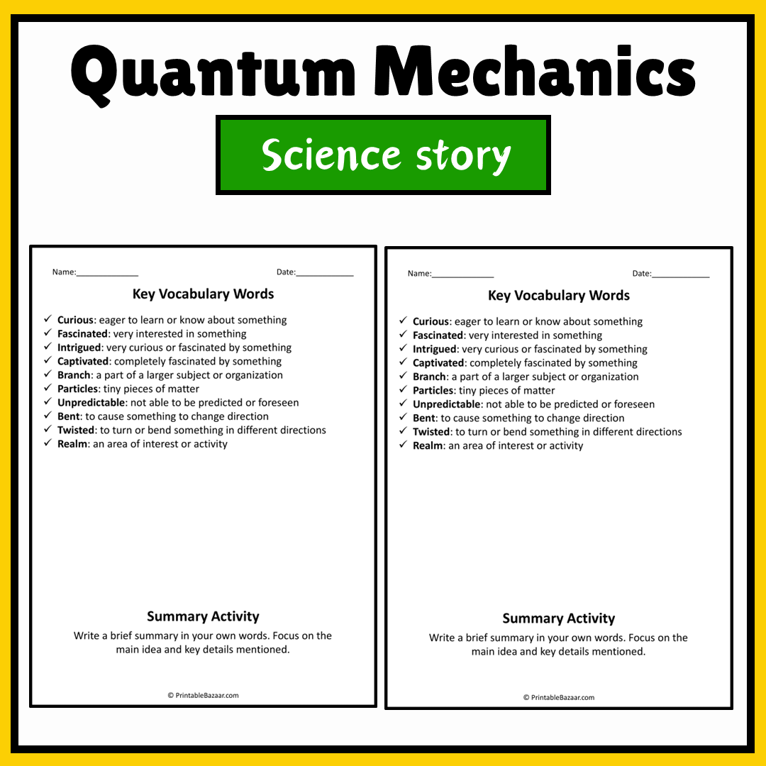 Quantum Mechanics | Science Story Reading Comprehension Activity
