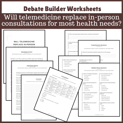 Will telemedicine replace in-person consultations for most health needs? | Favour and Against Worksheet Printable Activity