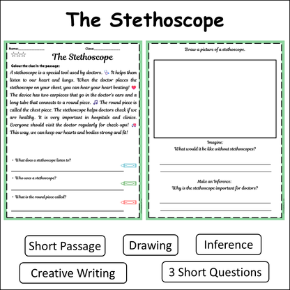 The Stethoscope | Short Reading Comprehension Creative Worksheet