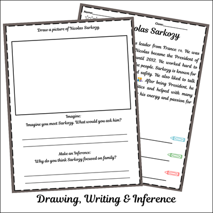 Nicolas Sarkozy | Short Reading Comprehension Creative Worksheet