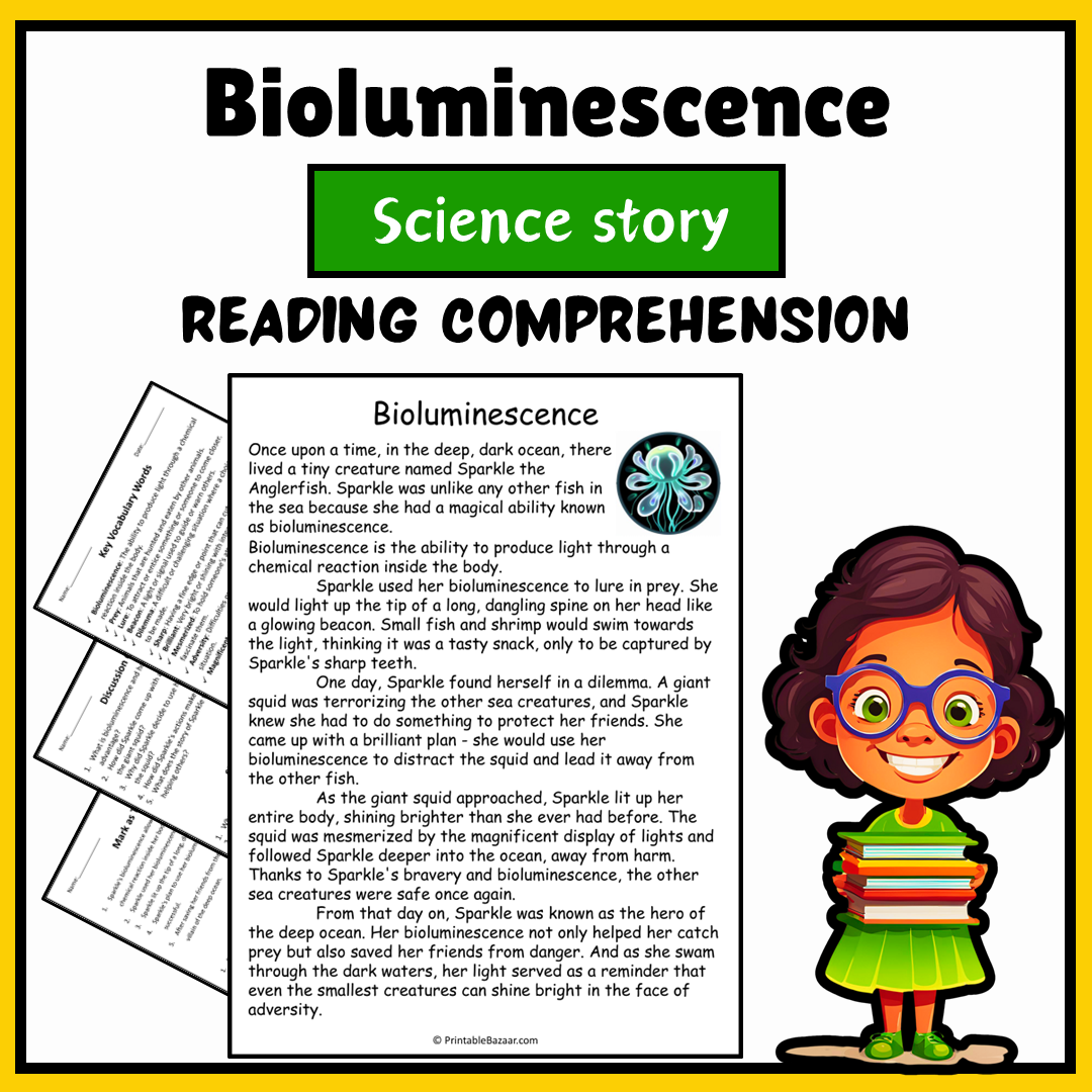 Bioluminescence | Science Story Reading Comprehension Activity