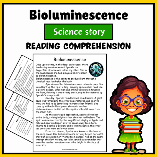 Bioluminescence | Science Story Reading Comprehension Activity