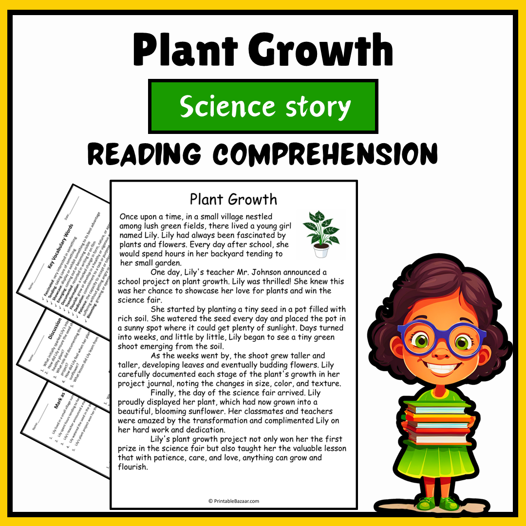 Plant Growth | Science Story Reading Comprehension Activity