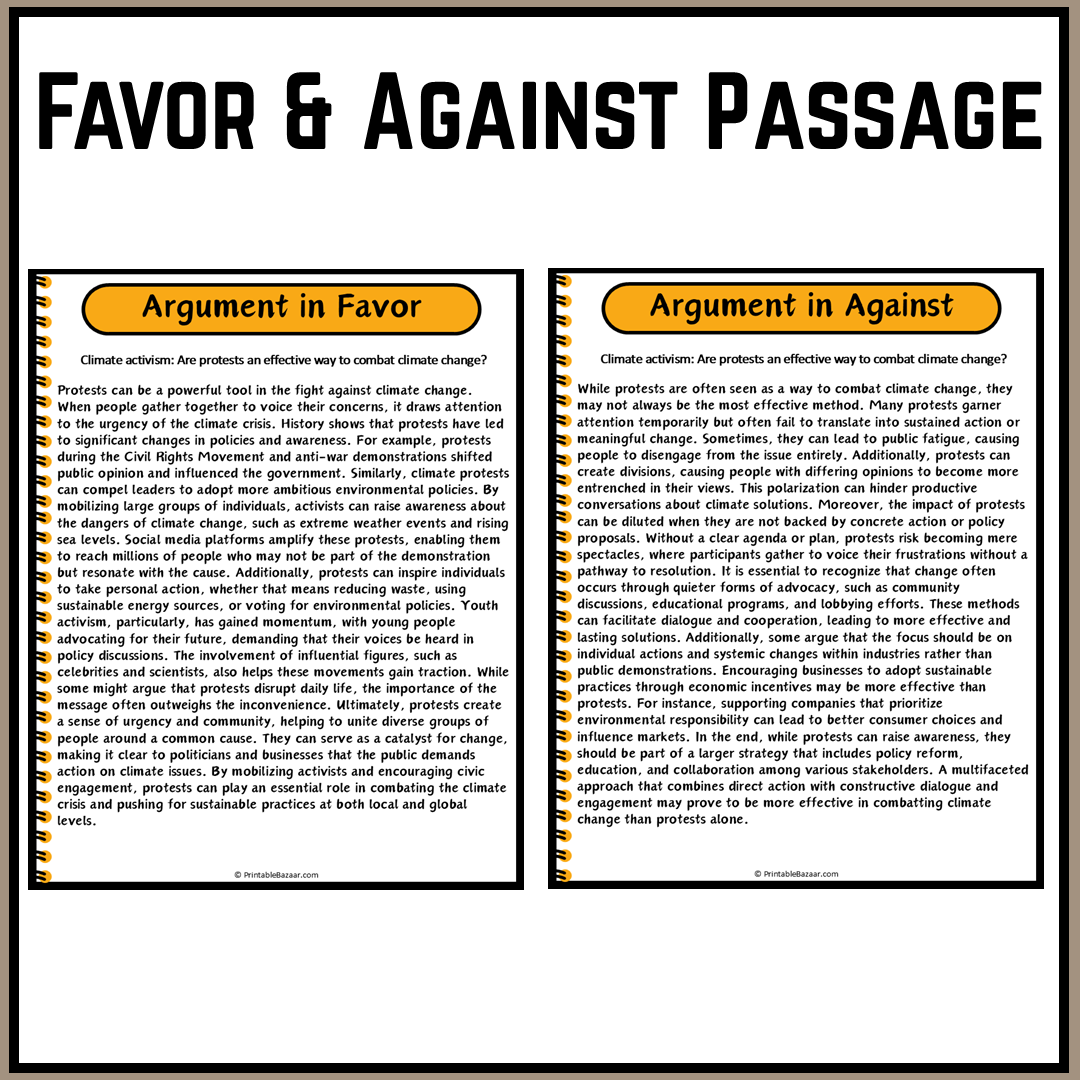 Climate activism: Are protests an effective way to combat climate change? | Debate Case Study Worksheet