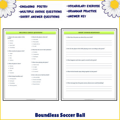 Boundless Soccer Ball | Poem Grammar Worksheet Printable Activity