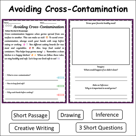 Avoiding Cross-Contamination | Short Reading Comprehension Creative Worksheet
