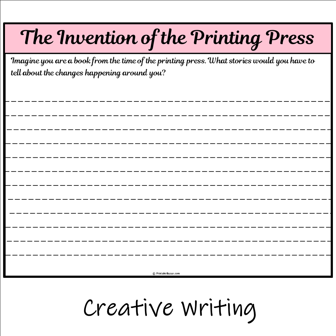 The Invention of the Printing Press | Main Idea and Supporting Details Reading Passage and Questions