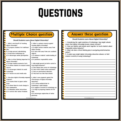 Should Students Learn About Digital Citizenship? | Debate Case Study Worksheet