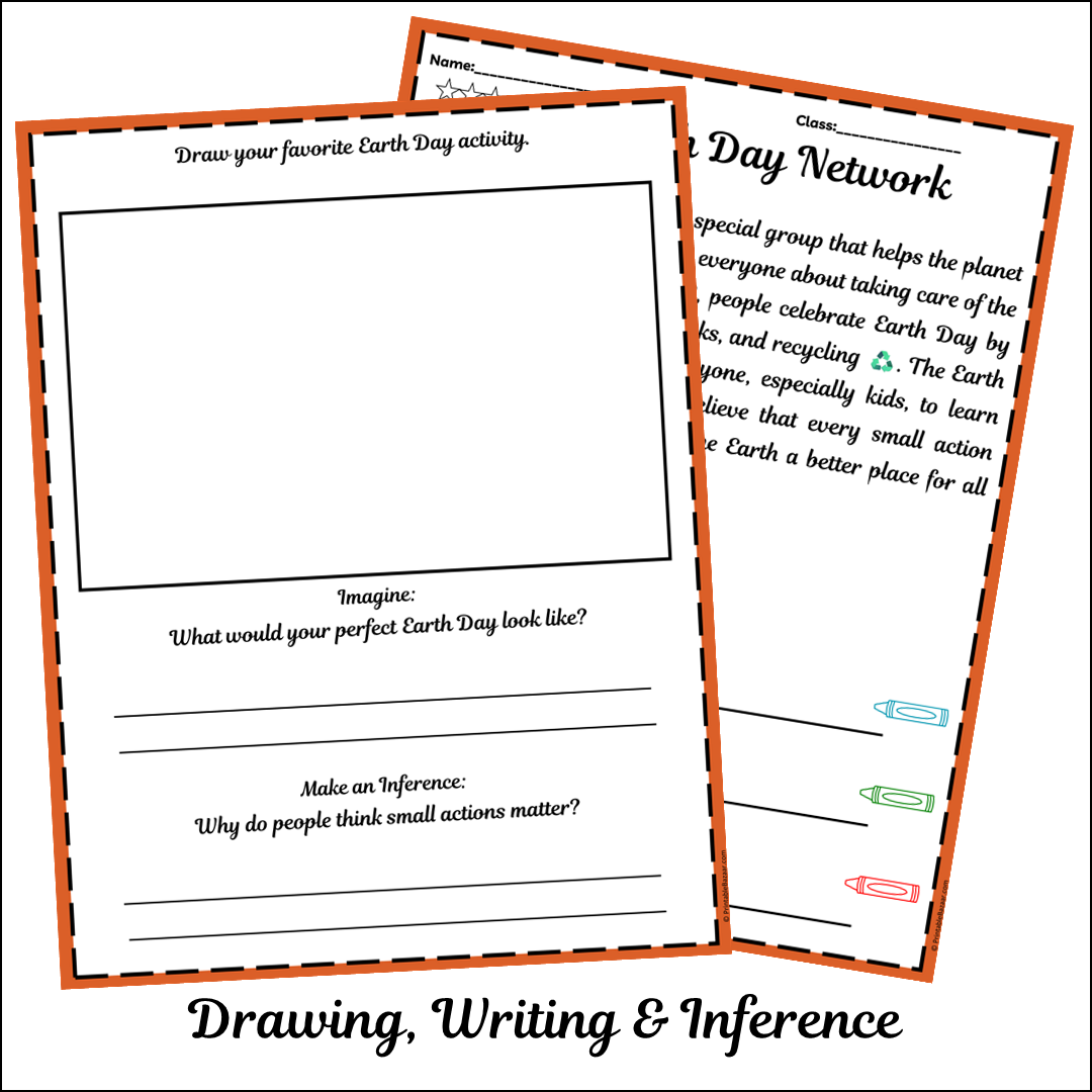 Earth Day Network | Short Reading Comprehension Creative Worksheet