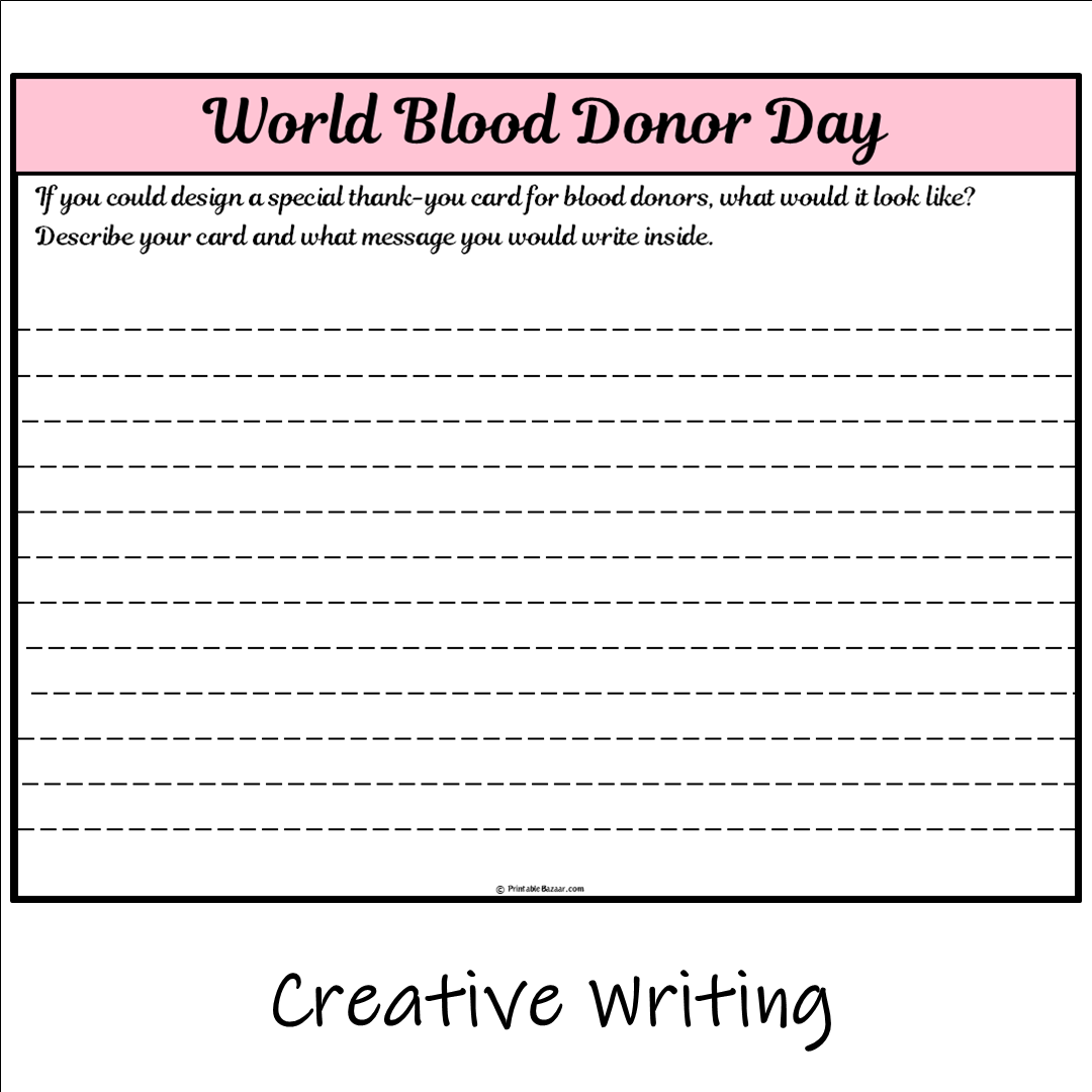 World Blood Donor Day | Main Idea and Supporting Details Reading Passage and Questions