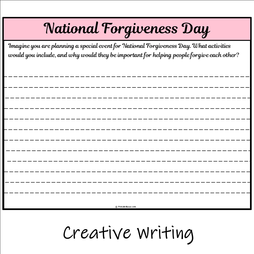 National Forgiveness Day | Main Idea and Supporting Details Reading Passage and Questions