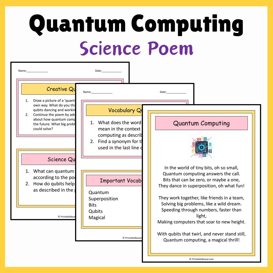 Quantum Computing | Science Poem Reading Comprehension Activity