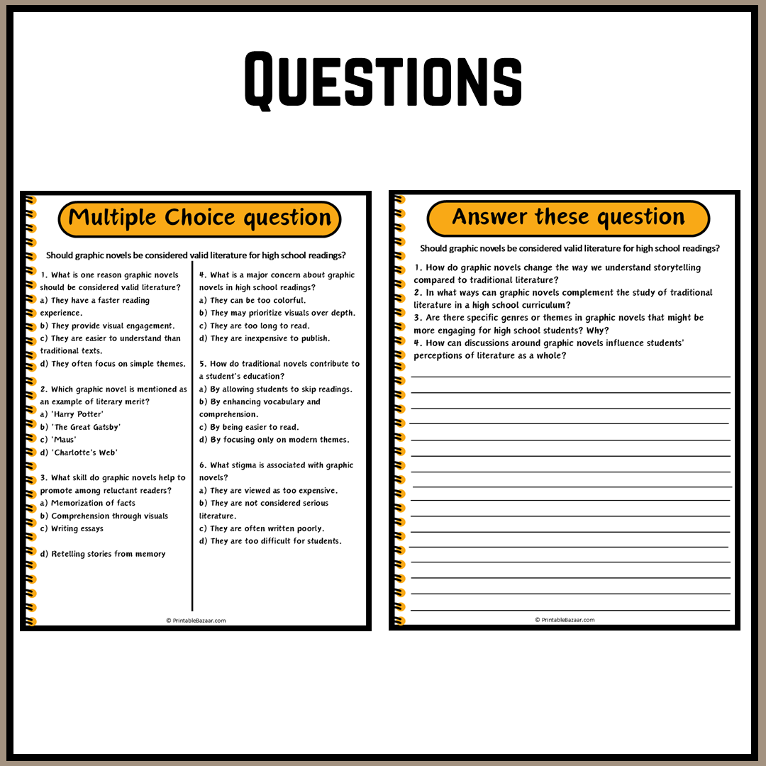 Should graphic novels be considered valid literature for high school readings? | Debate Case Study Worksheet