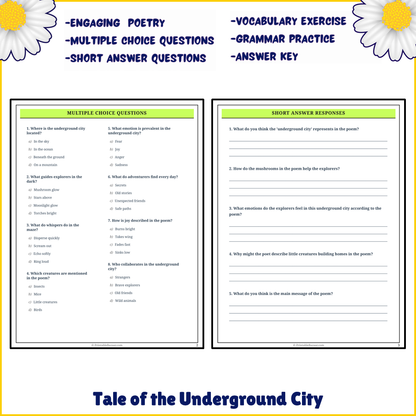 Tale of the Underground City | Poem Grammar Worksheet Printable Activity