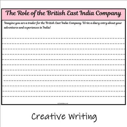 The Role of the British East India Company | Main Idea and Supporting Details Reading Passage and Questions