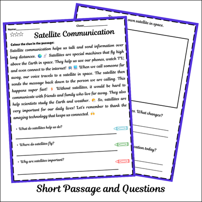 Satellite Communication | Short Reading Comprehension Creative Worksheet
