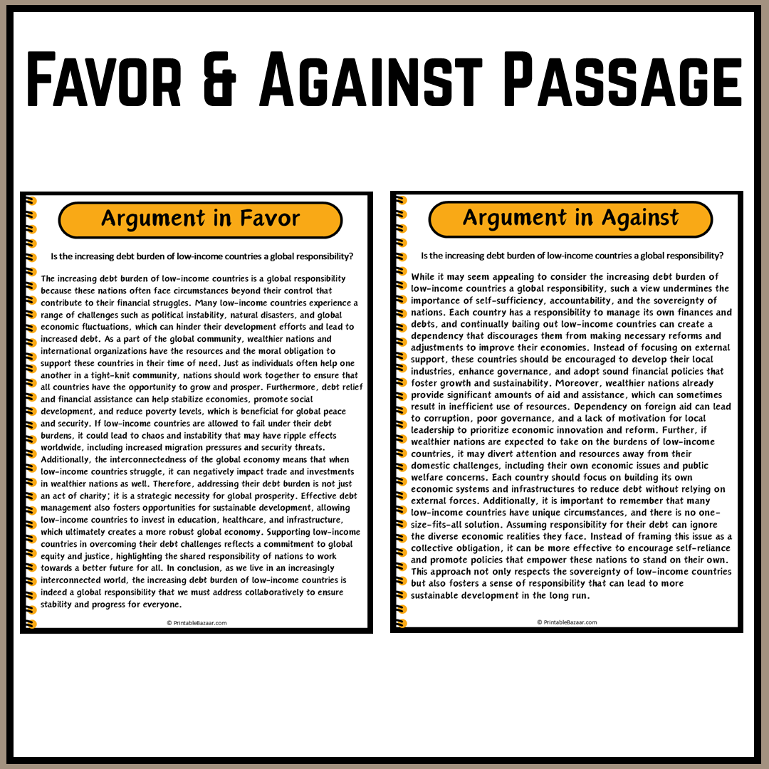 Is the increasing debt burden of low-income countries a global responsibility? | Debate Case Study Worksheet