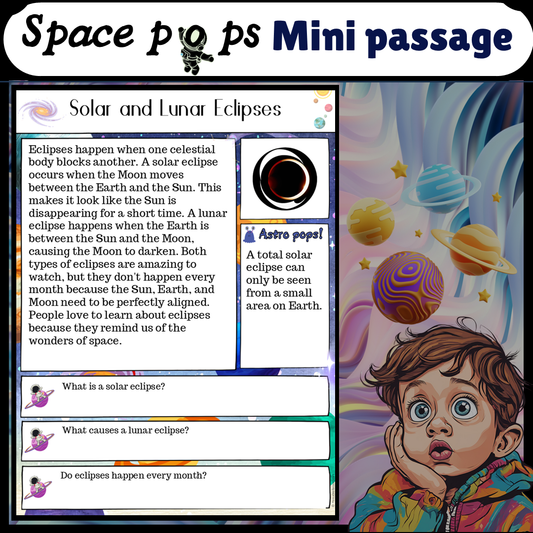 Solar and Lunar Eclipses | Space Pops Reading Passage and Questions