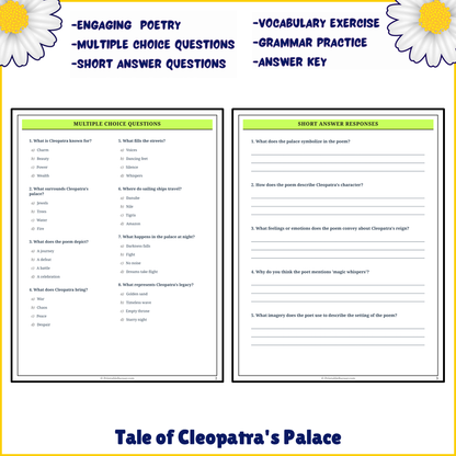 Tale of Cleopatra's Palace | Poem Grammar Worksheet Printable Activity