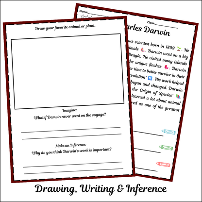 Charles Darwin | Short Reading Comprehension Creative Worksheet