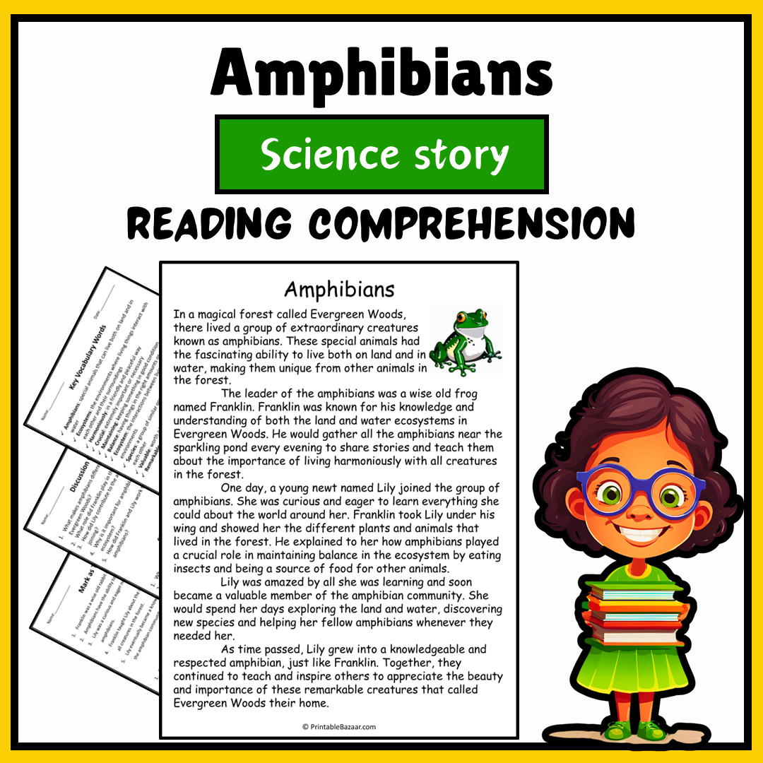 Amphibians | Science Story Reading Comprehension Activity