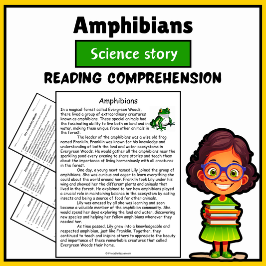 Amphibians | Science Story Reading Comprehension Activity