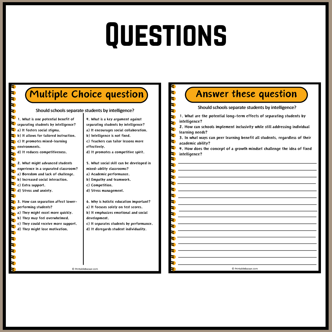 Should schools separate students by intelligence? | Debate Case Study Worksheet