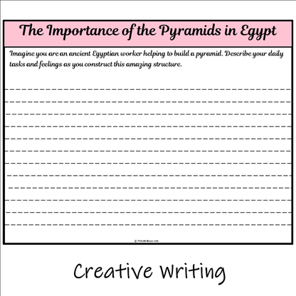 The Importance of the Pyramids in Egypt | Main Idea and Supporting Details Reading Passage and Questions