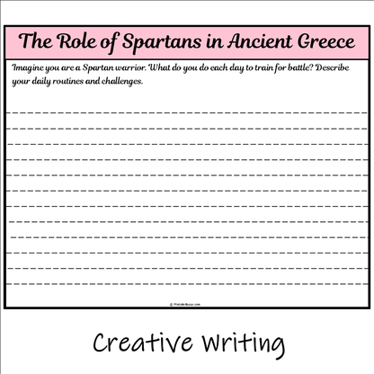 The Role of Spartans in Ancient Greece | Main Idea and Supporting Details Reading Passage and Questions