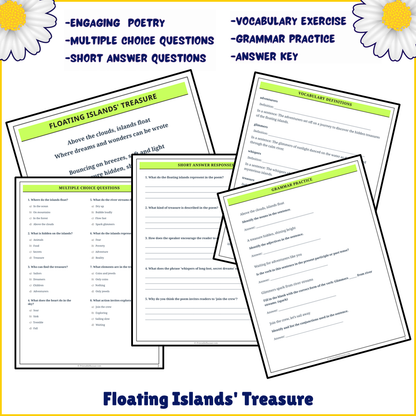 Floating Islands' Treasure | Poem Grammar Worksheet Printable Activity