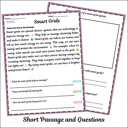 Smart Grids | Short Reading Comprehension Creative Worksheet