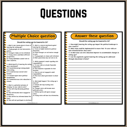 Should the voting age be lowered to 16? | Debate Case Study Worksheet