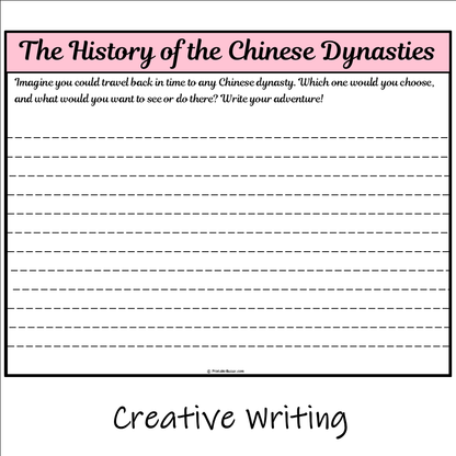 The History of the Chinese Dynasties | Main Idea and Supporting Details Reading Passage and Questions