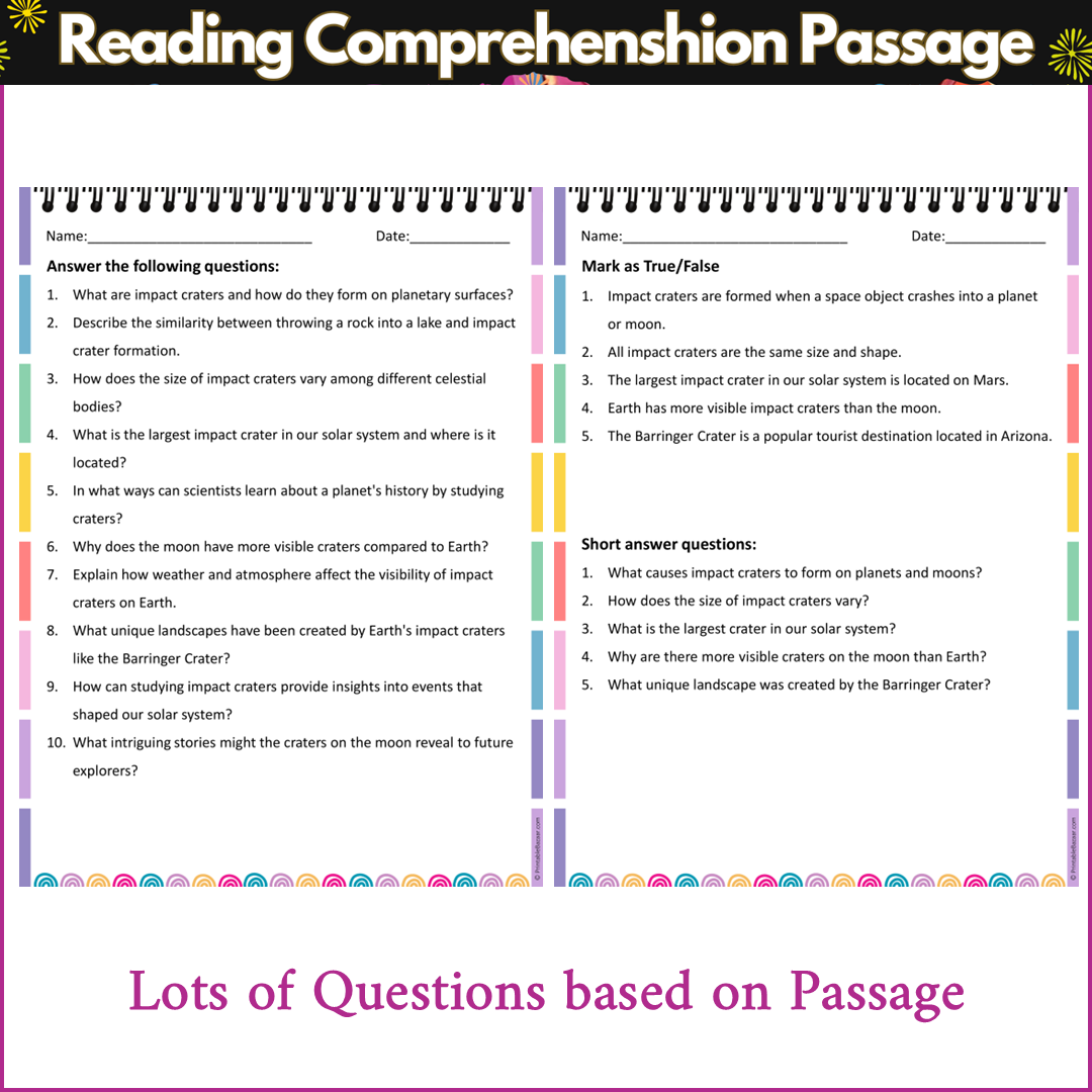 All About Impact Craters | Reading Comprehension Passage and Questions
