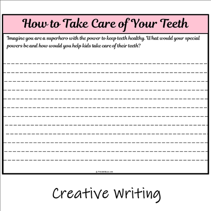 How to Take Care of Your Teeth | Main Idea and Supporting Details Reading Passage and Questions