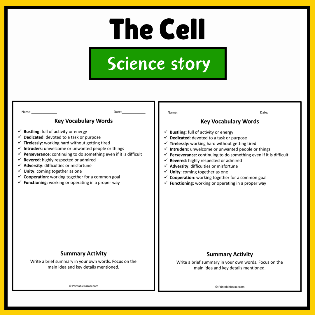 The Cell | Science Story Reading Comprehension Activity