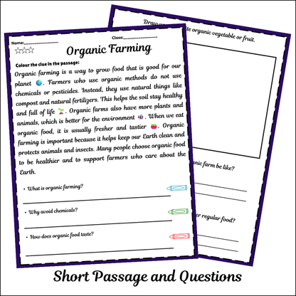 Organic Farming | Short Reading Comprehension Creative Worksheet