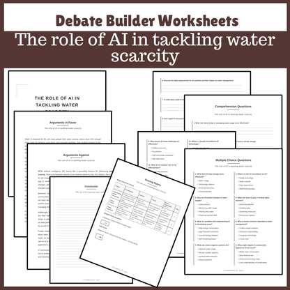 The role of AI in tackling water scarcity | Favour and Against Worksheet Printable Activity