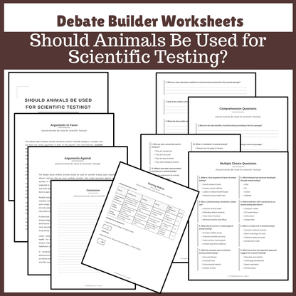 Should Animals Be Used for Scientific Testing? | Favour and Against Worksheet Printable Activity