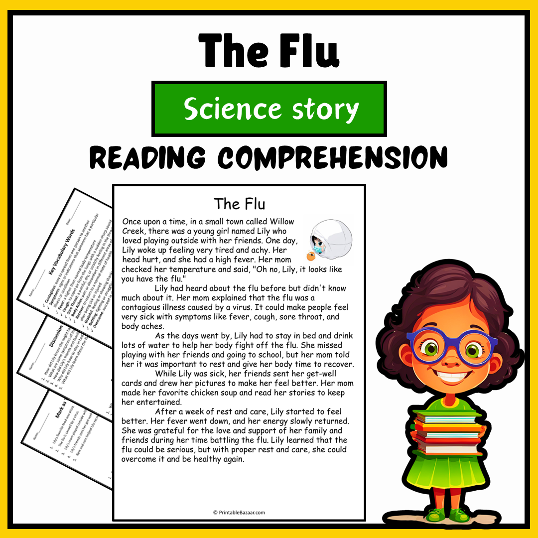 The Flu | Science Story Reading Comprehension Activity