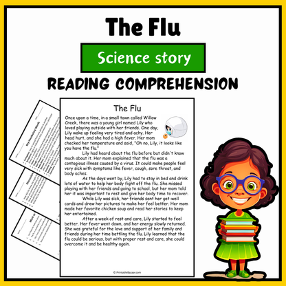 The Flu | Science Story Reading Comprehension Activity