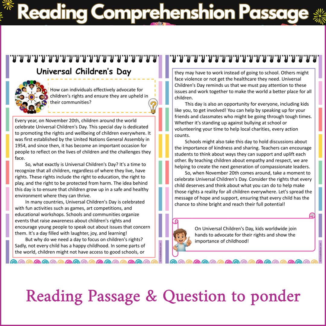 Universal Children's Day | Reading Comprehension Passage and Questions