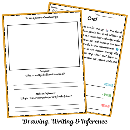 Coal | Short Reading Comprehension Creative Worksheet
