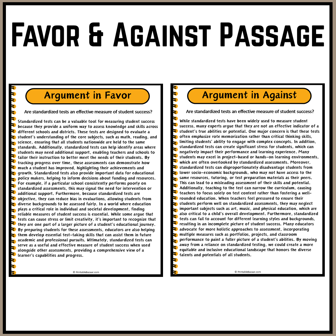 Are standardized tests an effective measure of student success? | Debate Case Study Worksheet