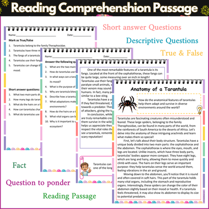Anatomy of a Tarantula | Reading Comprehension Passage and Questions