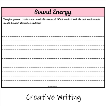 Sound Energy | Main Idea and Supporting Details Reading Passage and Questions